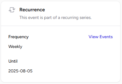 Events part of a recurring series