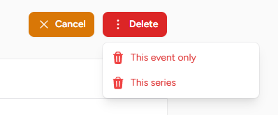 Recurring series delete