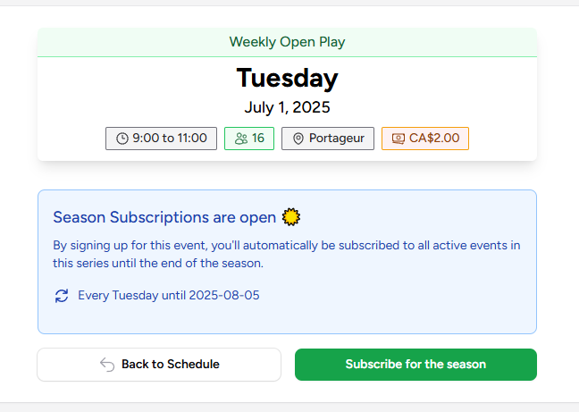 Subscribe for the season